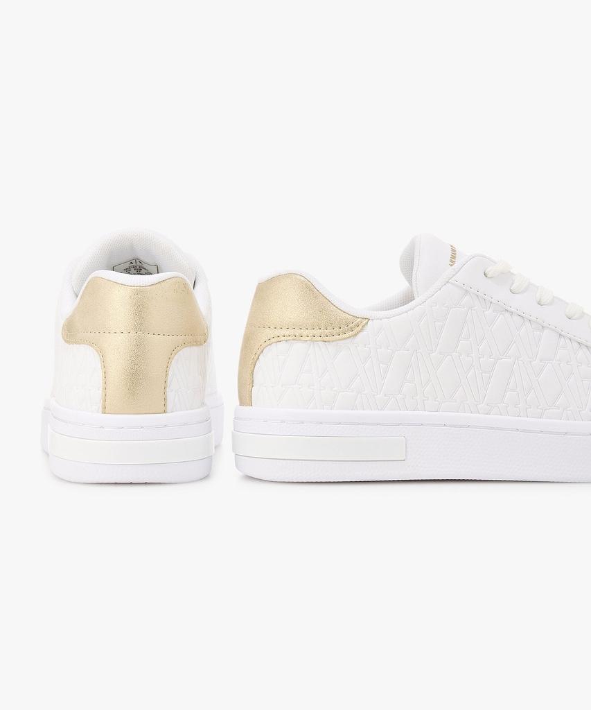 Armani Exchange Women'S Metal Patch Logo Pattern Sneakers _Off White_A426175501