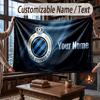 Custom Name Flannel Throw Blanket Club Brugge FC Pattern Warm Home Decoration