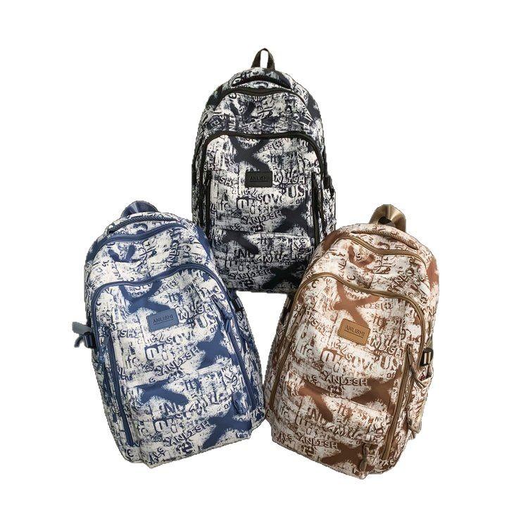 Schoolbag high-value trendy brand fashionable simple graffiti versatile schoolbag 3rd to 6th grade junior high school student backpack