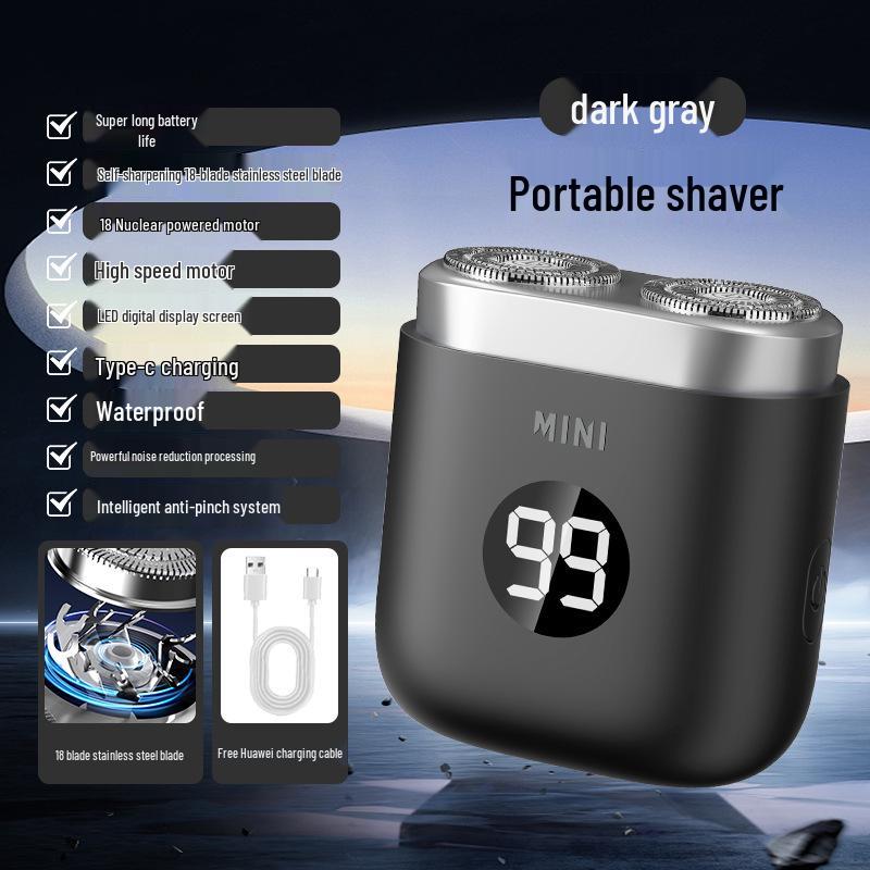 2025 Portable Electric Shaver for Men - Compact Steel Razor, Ideal for Car Use and Perfect Gift for Boyfriend