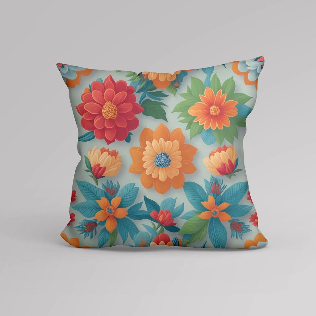 Luxury Home Decoration Cushion Cover Office Sofa Cushion Cover Small Fresh Cartoon Floral Pattern Printed Pillow Cover