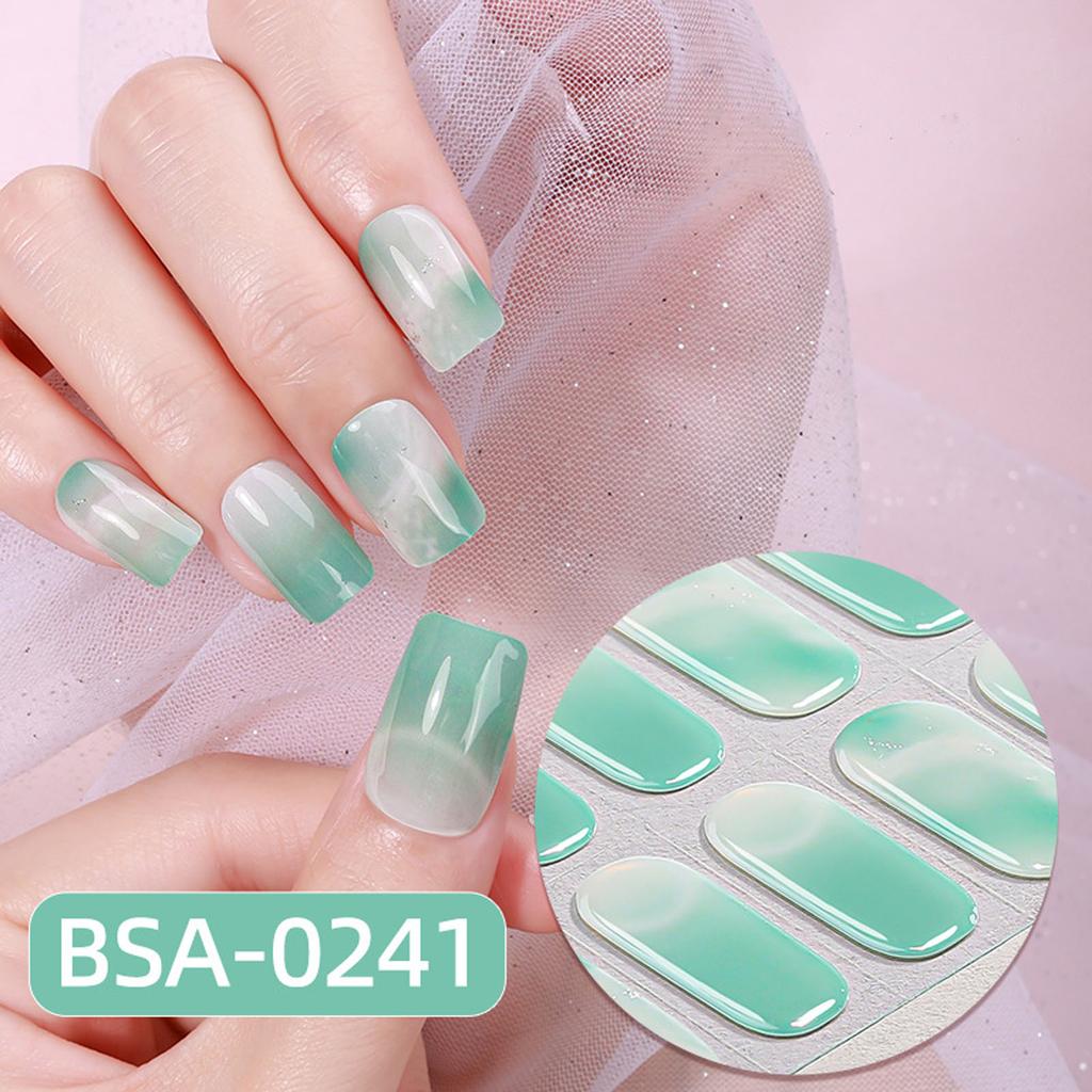 Gel Nail Stickers Full Cover Self Adhesive French Manicure Strips Quick Apply No UV Light Required Salon Quality