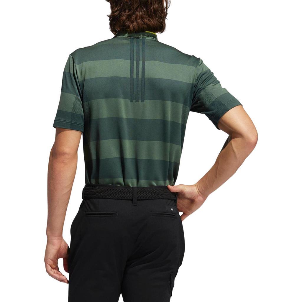 Adidas Striped Logo Print Straight-Cut Short Sleeve T-Shirt Men Tops Green GL4640