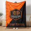 Name Custom Houston Dynamo Print Flannel Blanket High Quality Warm Comfortable Cover for All Seasons Perfect for Gifts Home Decor