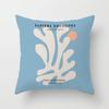 Blue Nordic Style Pillow Cover Geometric Stripe Double-Sided Sofa Window Guest Home Pillow Case Square Shape Pp Cotton