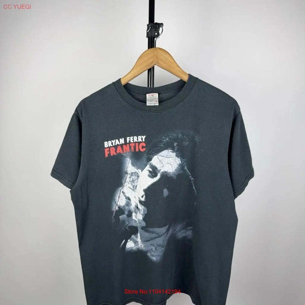 Bryan Ferry Frantic Tour 2002 T Shirt Vintage Style Band Men S M Size Vintage Washed Streetwear Designer Clothes Slightly