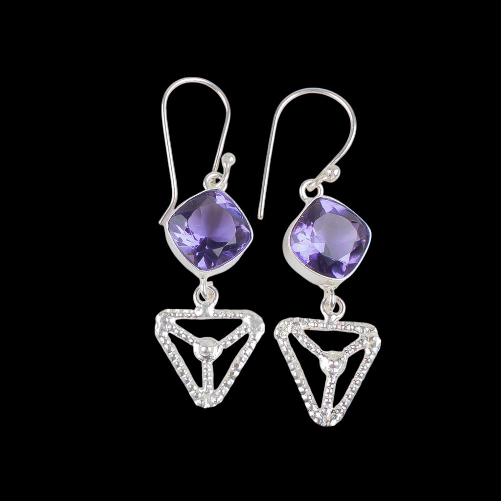 Iolite Gemstone 925 Sterling Silver Jewelry Handmade Women's Gift Earrings 2.00" EE-45-4