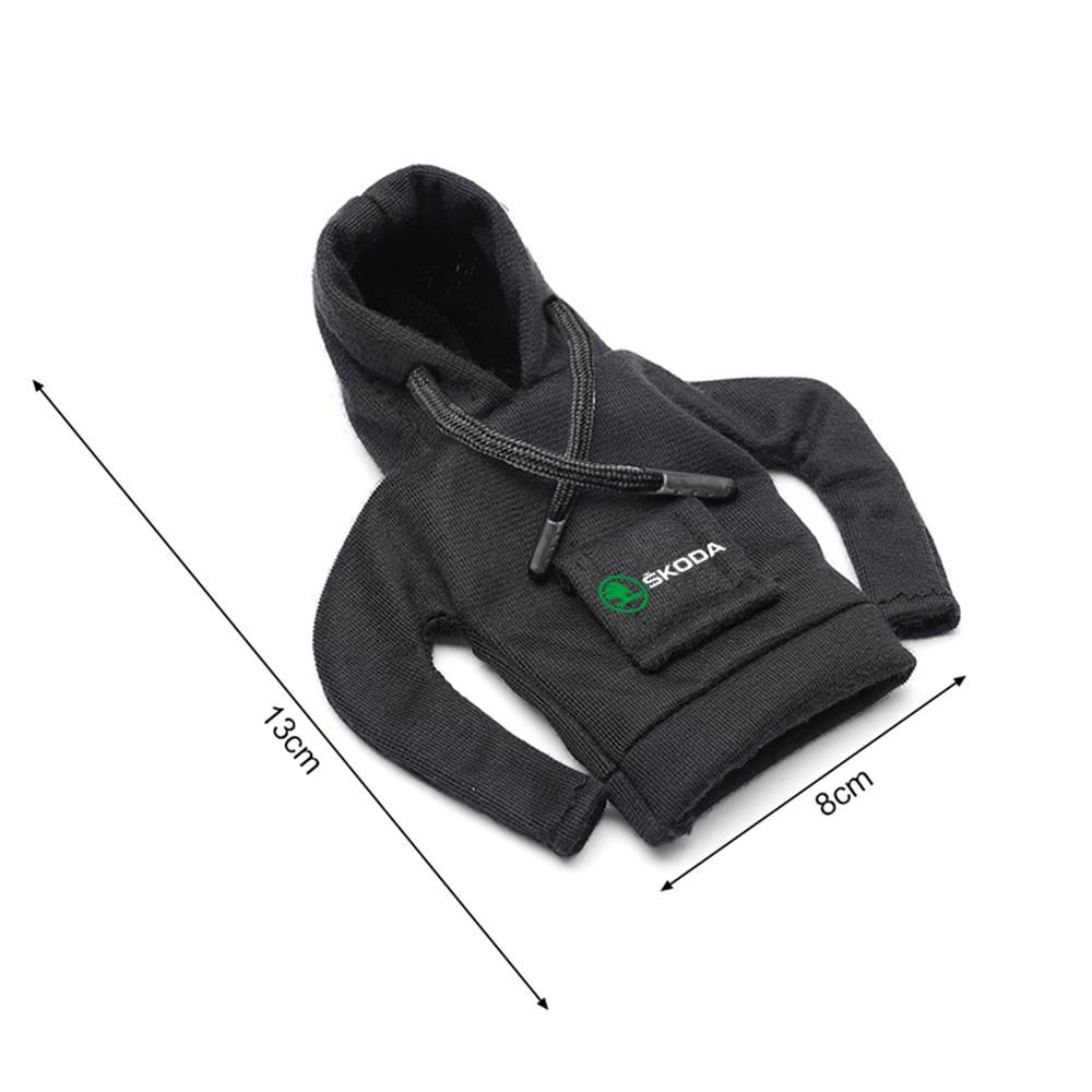 AEA1 1pcs Hooded Sweatshirt Car Gear Shift Knob Cover Gear Stick Protector For Skoda Fabia Superb Kodiaq Scala Karoq Kamiq VRS Yeti