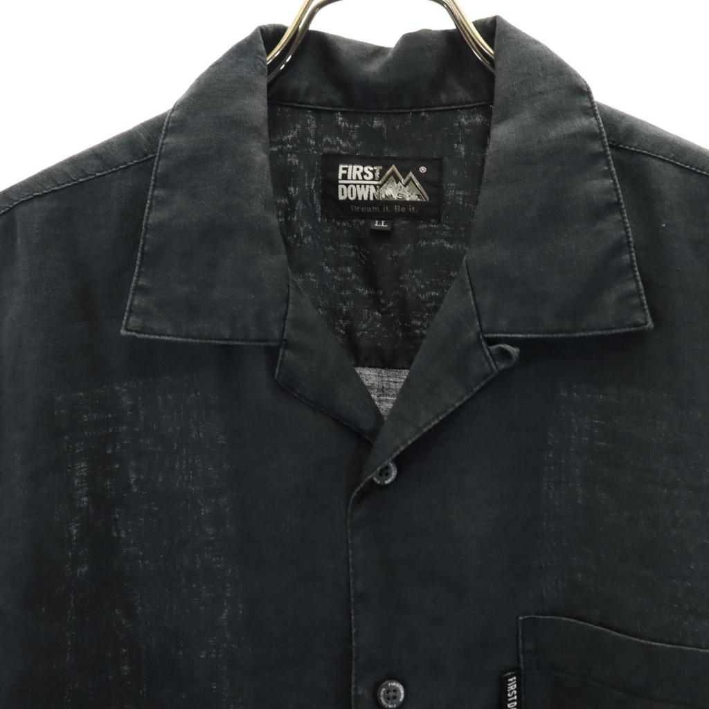 FIRSTDOWN Short Sleeve Open Collar Shirt LL Black Open Collar Men's Used