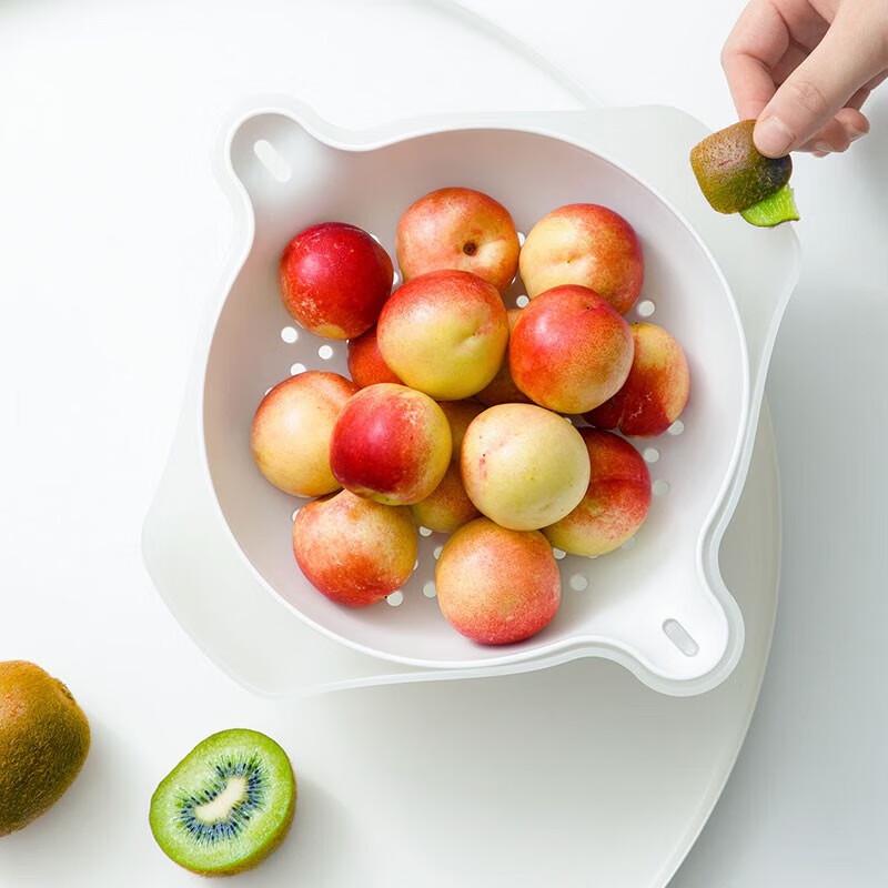 Camellia Double-Layer Plastic Drain Basket