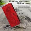 Für Honor 400 5G (Global) Case Schmetterlingsmuster PU-Leder Folio Flip Handyhülle - Rot