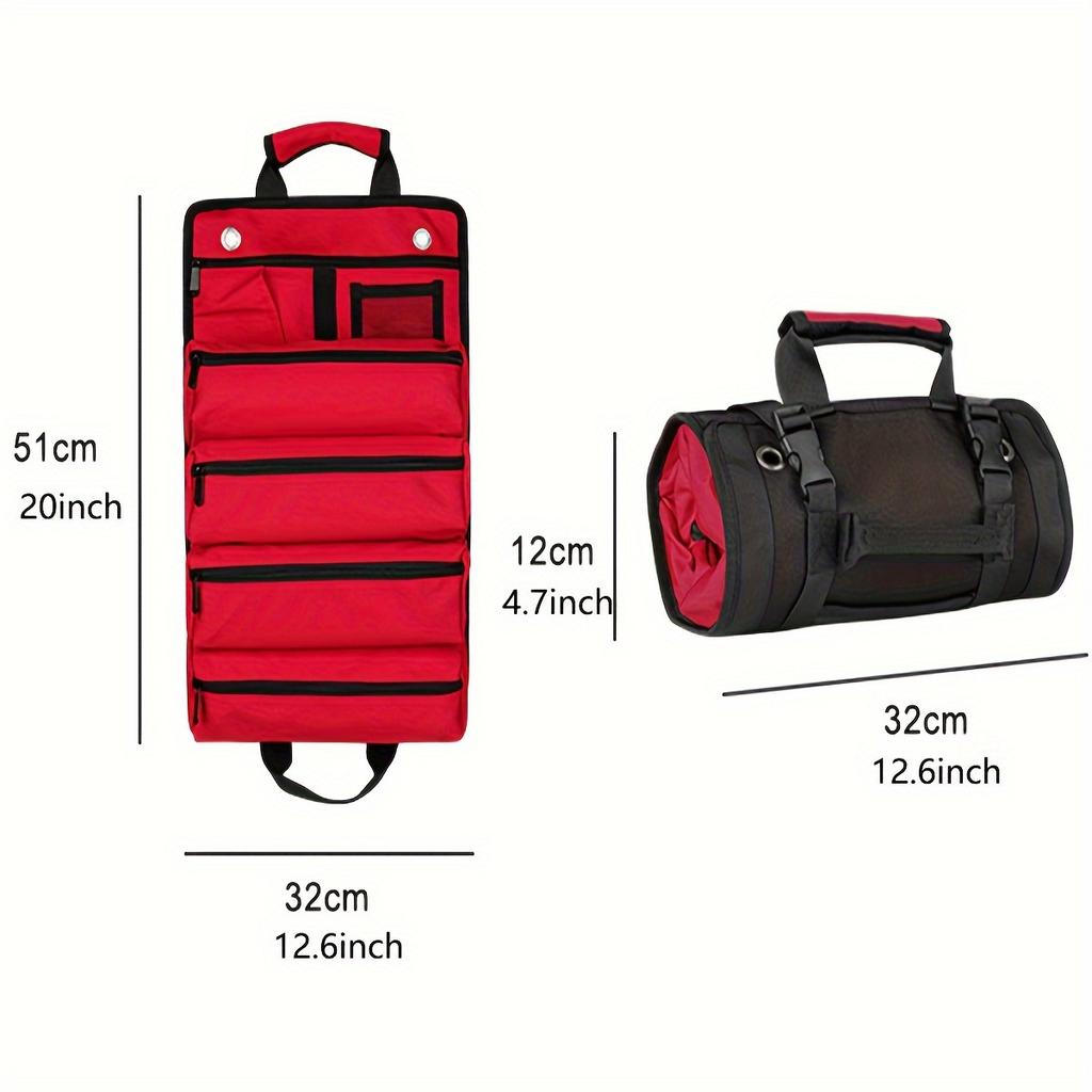 1pc Tool Roll,Rolling Tool Bag ,Heavy Duty Roll Up Tool Bag,Carpenter Tool Bag,Tool Roll Organizer For Mechanic, Electrician