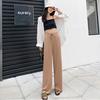 Pantalon Large Cheville pour Femme Casual Été Uni Taille Élastique Ample Pantalon en Soie Glacée Printemps Été Pantalon Féminin