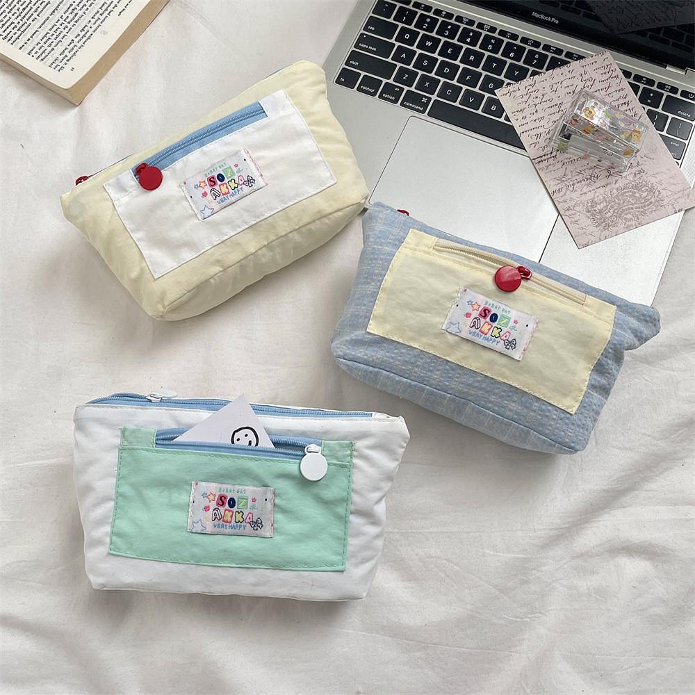 Canvas Multicompartment Pencil Case With Large Capacity For Students And Office Use