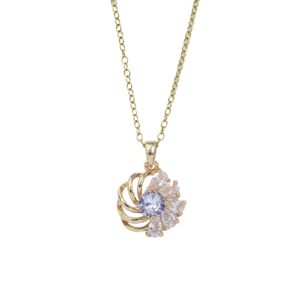 Simple Sunflower Pendant Necklaces for Women Fashion Zirconia Necklace Wedding Party Jewelry Accessories