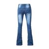 European & North American Women's Elastic Bell Bottom Fringe Jeans