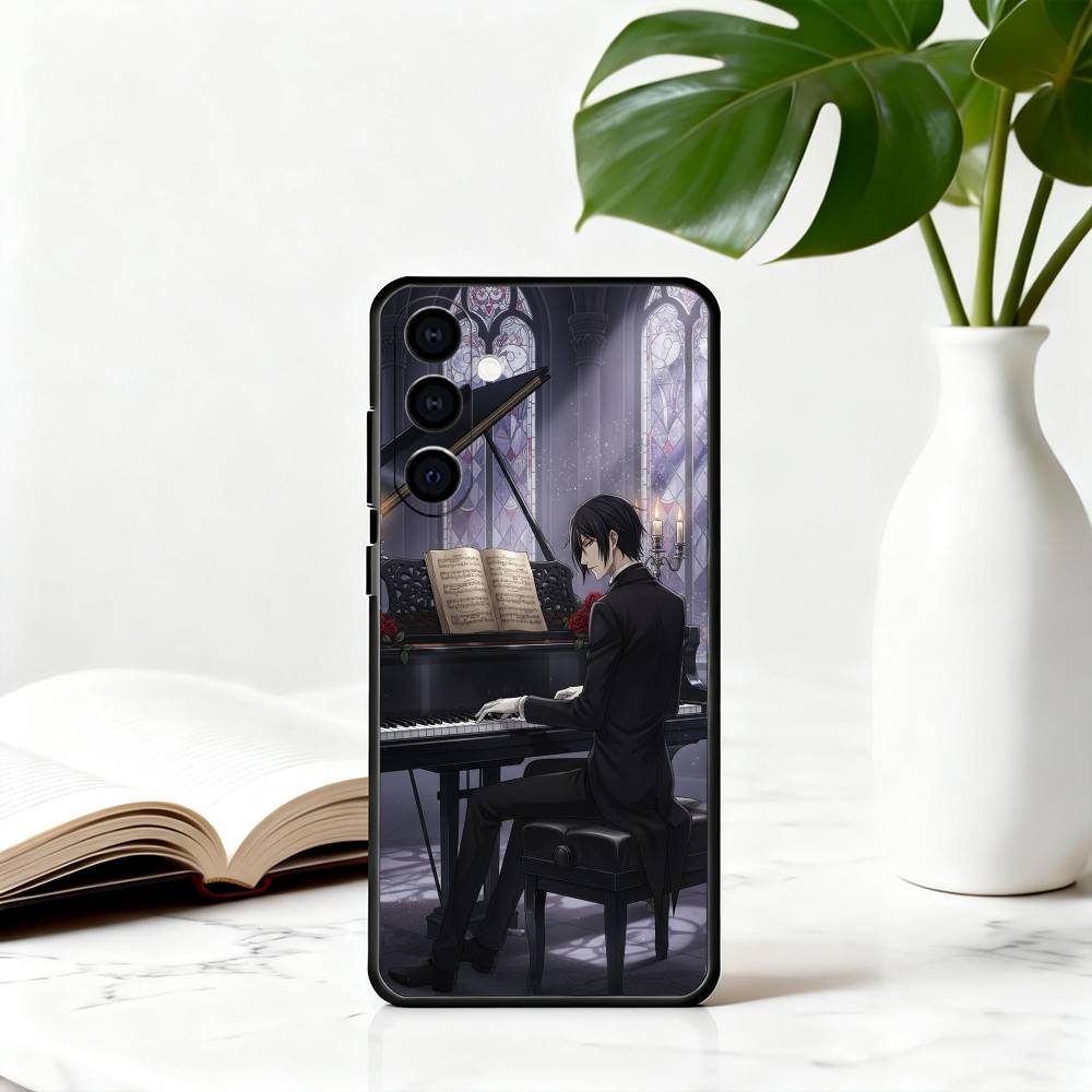 B-Black S-Sebastian M-Michaelis B-Butler Phone Case Black Silicone Soft For Samsung Galaxy A73,A72,A71,A70,A53,A52,A51