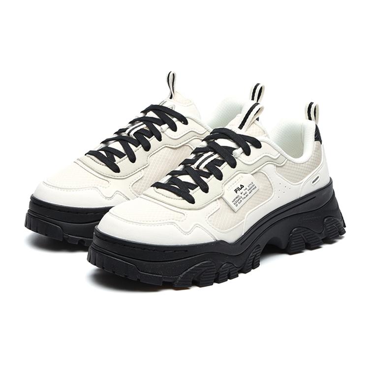 Fila HIKE Textile, Synthetic Leather Cushioning Slip Resistant Abrasion Resistant Low Top Chunky Sneakers Women's F12W144132FWA