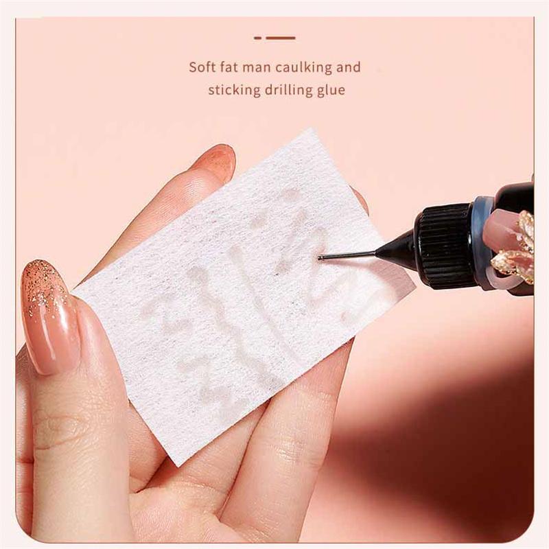 10ml No Wipe Top Coat & Gem Glue 2 In 1 Nail Sealant for Rhinestones/Charms Strong Adhesive Gap Filling DIY Nail Art Extension UV LED Cured