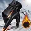 Men PU Leather Warm Gloves Winter Outdoor Sports Full Touchscreen Gloves Cold Waterproof Snow Driving Motorcycle Riding Gloves
