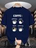 Unisex Orange Tee Cute Coffee Cup Black Cat Letter Slogan Graphic Print Crew Neck Short Sleeve Summer Casual Male Cotton Street Top