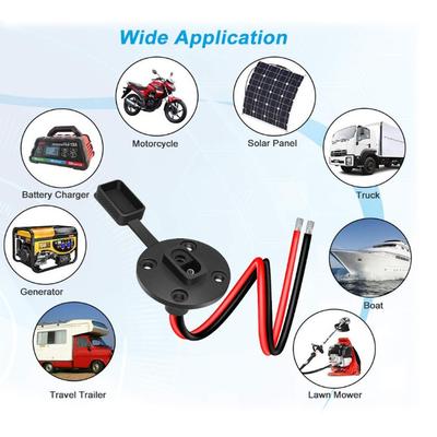 2PCS SAE Power Socket Sidewall Port Quick Connect Solar Panel Mount Connector