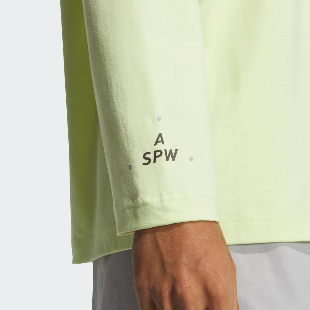 Adidas Cooling Sun Protection Cotton Sports Casual Long Sleeve Crew Neck T-Shirt Men Tops Light-Yellow JN9450