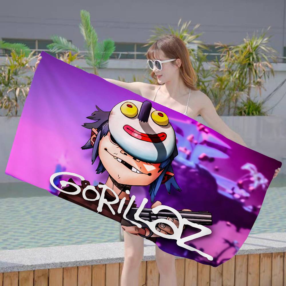 Virtual Band G-gorillaz Anime Beach Swimming Towel Soft Absorbent Washcloth Children's Gifts For Kids Travel Camping Gym