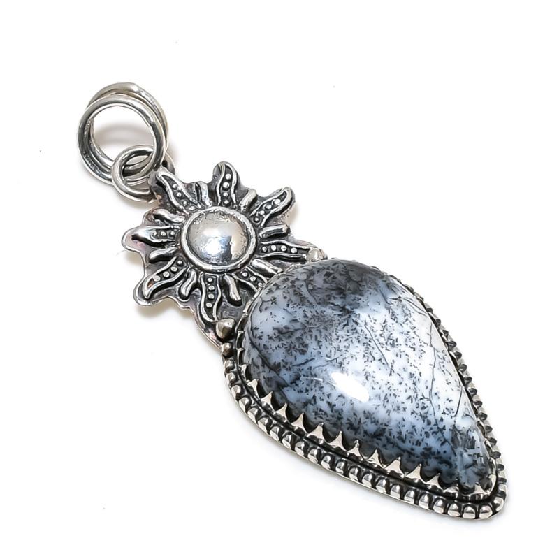 Natural Dendrite Opal Gemstone Pendant 925 Sterling Silver- Handmade Design, Everyday Wear Jewelry, Unique Dendrite Opal Pendant Party Wear Gifts