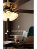 Retro American Chandelier Fan with LED Light for Living Room or Bedroom