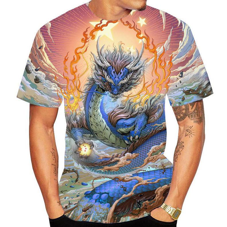 Tričko Dragon Animal s 3D potlačou Jar Leto Tričko Ženy Muži Oblečenie Veľká veľkosť O Krk Krátky rukáv Voľné topy Priedušné páry Košele
