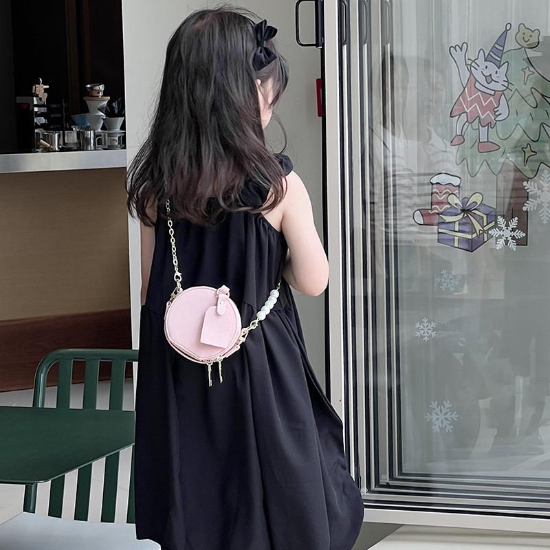 Fashionable Mini Pearl Round Bag For Kids Stylish Chain Shoulder Bag In Various Colors