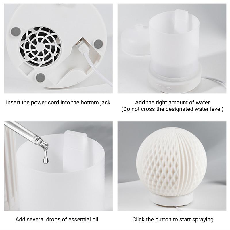 Home Desktop Electric Essential Oil Diffuser Usb Ultrasonic Air Humidifier With Colorful Night Light Aroma Humidificador Difusor