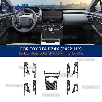 PET Carbon Fibre Film for Toyota BZ4X   Car Interior Center Console Anti Scratch Resist Sticker Accessories Refit