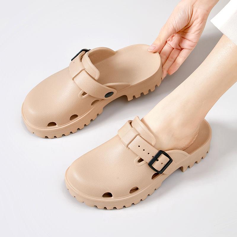Fashion Slides Black Round Toe Women's Mules Slippers and Ladies Sandals Platform Shoes New Fashion Casual Wholesale Original Pvc Eva 39