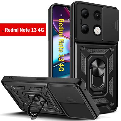 Slide Lens Camera Protection Funda for Redmi Note 13 4G Case for Xiaomi Redmi Note 13 Pro Plus Armor Case Ring Holder Cover