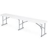 Catering Set Garden Folding Table + 2 Benches 180 Cm Plonos White