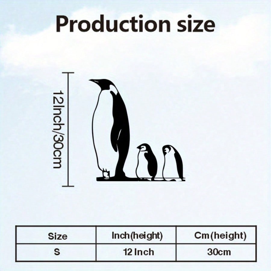 

Metal Penguin Wall Art Modern Minimalist Geometric Design Black White Powder Coated Iron Durable Outdoor Indoor Christmas Decor Gift Animal Lovers різнокольоровий