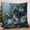 Wolf Pack Digital Printing Throw Blanket - Cool Wildlife Pattern Soft Lightweight Accent for Friends Gift Sofa Bed Travel Office