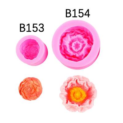 Moule en Silicone 3D Fleur Hibiscus Rose Pivoine pour Gâteau, Savon, Résine, Ornements en Plâtre