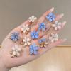 4Pcs Hair Pins Camellia Flower Shape Mini Gripper Side Bang Small Hair Claw Commuting Dating Dinner