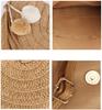 Straw Shoulder Bag Handmade Woven Straw Purse Portable Rattan Bag Straw Clutches for Women Travels