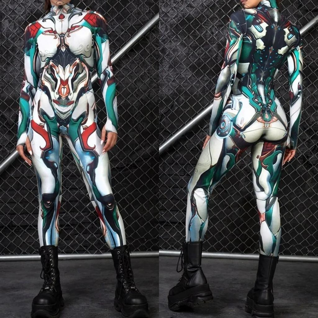 Yetişkinler İçin 3D Dijital Baskılı Sahne Kostümleri Cadılar Bayramı Etkinliği Karnaval Temalı Parti Cosplay Kostümü Rol Yapma Oyunu Tulum