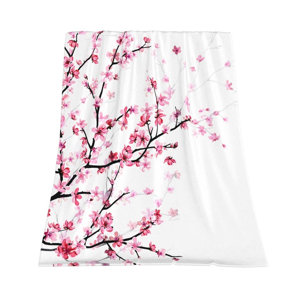 Pink Cherry Blossom Blanket Flower Flower Blanket Ladies Flannel Bed Sofa Soft Nap Blanket