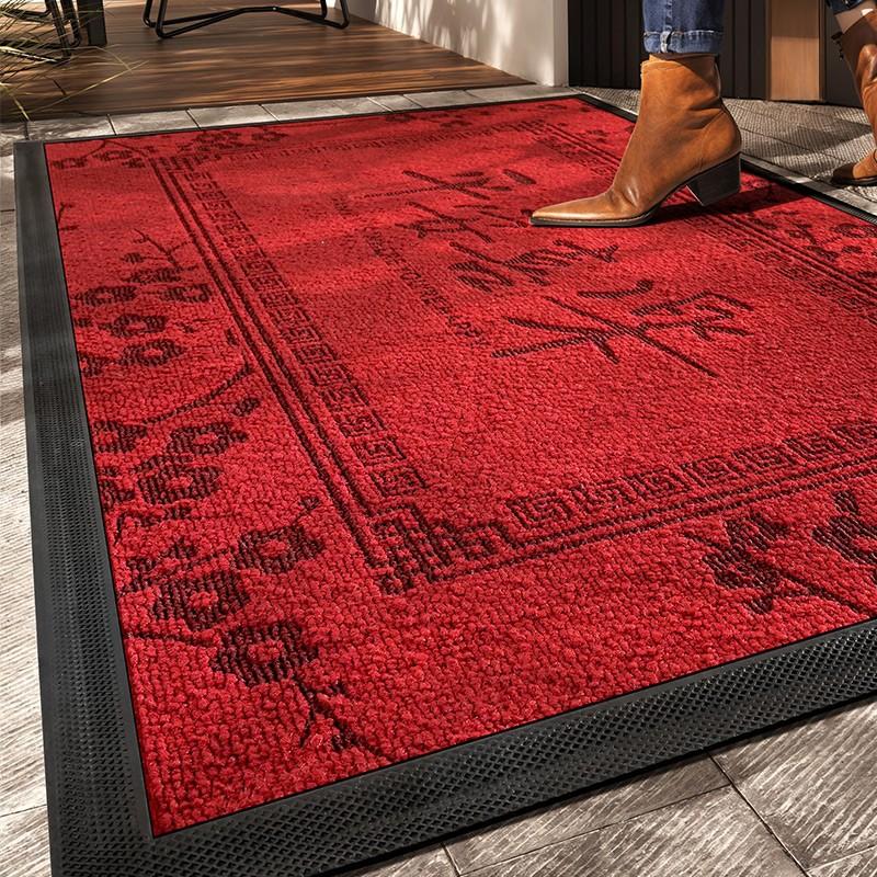 High-end Villa Red Floor Mat Door Mat Door Dirty and Thickened Outdoor Non-slip Mat Home Entry Carpet