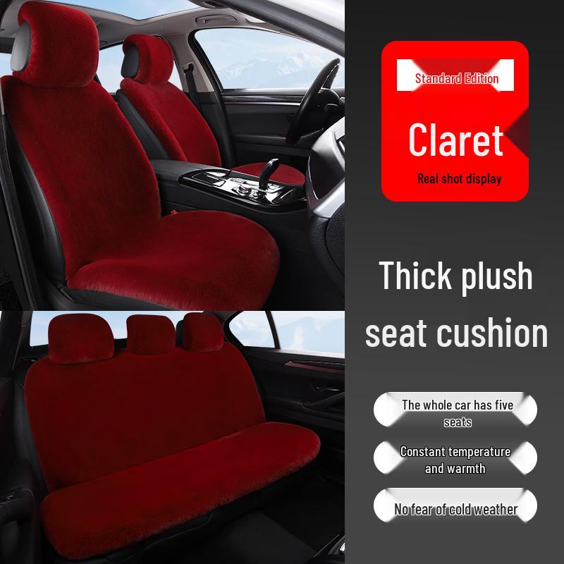 Universal Plush Car Seat Cushion: Thick, Warm Winter Rabbit Fur Cover