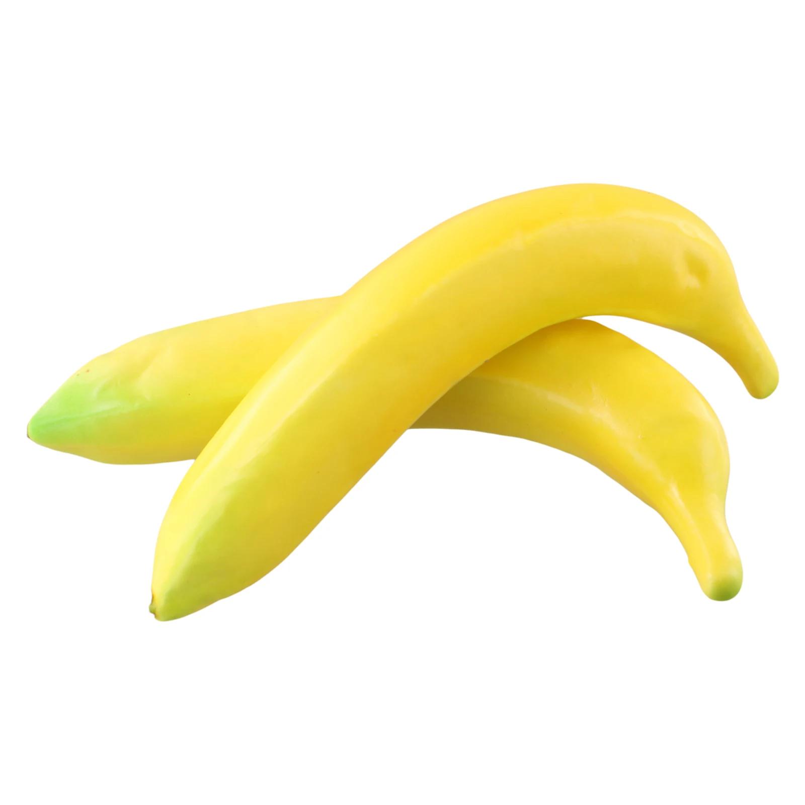 2 Pcs 20cm Artificial Bananas Decorative Plastic Fake Fruit Realistic Display Simulated Banana For Wedding Christmas Tree Decor 1
