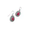 Red Corundum 925 Sterling Silver Statement Earrings