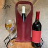Wine Tote Bag Faux Leather Bag, Portable Carrier Pouch, Waterproof Bottle Pouch Single Holder Protector Sleeve for Champagne Beer