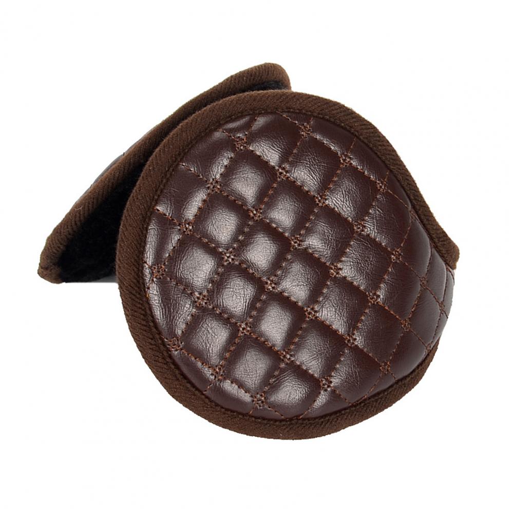 Paraorecchie Uomo in Ecopelle Autunno Inverno Paraorecchie Ispessiti Foderati in Pile Scaldaorecchie alla Moda Caldi Auricolari Allargati Tappo per Orecchie